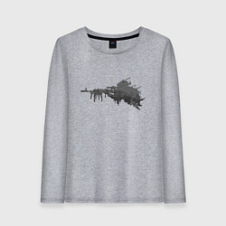 Лонгслив хлопковый женский Я куст снайпер, цвет: меланж