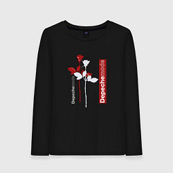 Лонгслив хлопковый женский Depeche Mode - Roses violator, цвет: черный