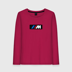 Лонгслив хлопковый женский BMW logo sport steel, цвет: маджента