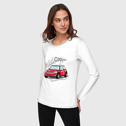 Лонгслив хлопковый женский Mini Cooper, цвет: белый — фото 2