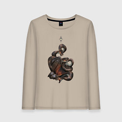 Лонгслив хлопковый женский Bloodborne - Тень Ярнама, цвет: миндальный