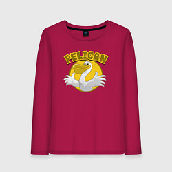 Лонгслив хлопковый женский Pelican, цвет: маджента