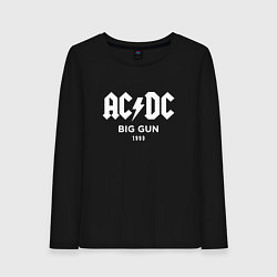 Лонгслив хлопковый женский AC DC - Big gun 1993, цвет: черный