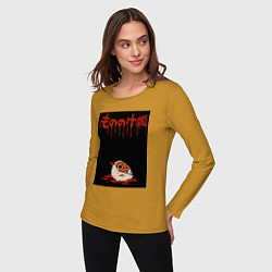 Лонгслив хлопковый женский Принцесса Мононоке маска Сан, цвет: горчичный — фото 2
