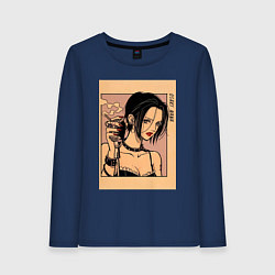 Лонгслив хлопковый женский Нана Осаки Вокалистка панк-группы Black Stones, цвет: тёмно-синий