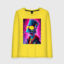 Женский лонгслив Cyber Bart Simpson - neon glow ai art