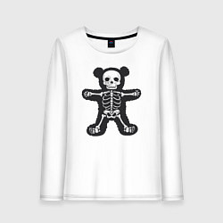 Лонгслив хлопковый женский Skeletor bear, цвет: белый
