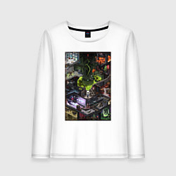 Лонгслив хлопковый женский Half life 1 - levels and bosses, цвет: белый