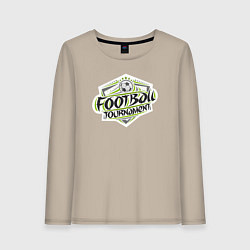 Лонгслив хлопковый женский Футбольный турнир, цвет: миндальный