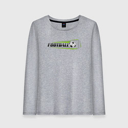 Лонгслив хлопковый женский Football goal, цвет: меланж
