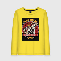 Лонгслив хлопковый женский Моя геройская академия Всемогущий зал, цвет: желтый