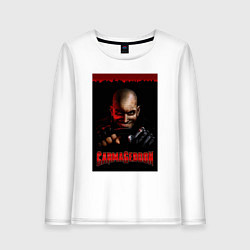 Лонгслив хлопковый женский Carmageddon driver, цвет: белый