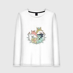 Женский лонгслив Влюблённые лисички