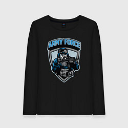 Лонгслив хлопковый женский Army force, цвет: черный