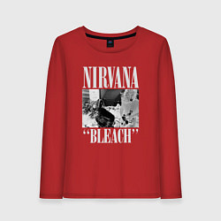 Лонгслив хлопковый женский Nirvana bleach black album, цвет: красный