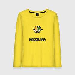 Лонгслив хлопковый женский Логотип Noize MC, цвет: желтый