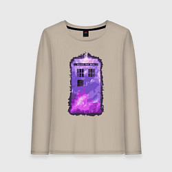 Лонгслив хлопковый женский Violet tardis, цвет: миндальный