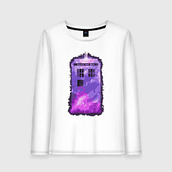 Лонгслив хлопковый женский Violet tardis, цвет: белый