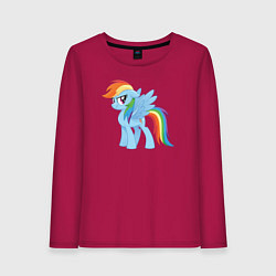 Лонгслив хлопковый женский Рейнбоу Дэш из My Little Pony в кино, цвет: маджента
