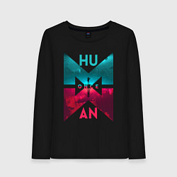 Лонгслив хлопковый женский Once human logotype, цвет: черный