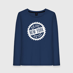 Лонгслив хлопковый женский New York - USA, цвет: тёмно-синий