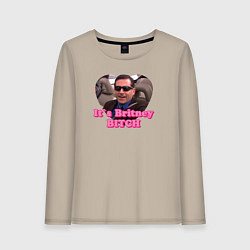 Лонгслив хлопковый женский Michael Scott its Breatney B*tch - the office, цвет: миндальный
