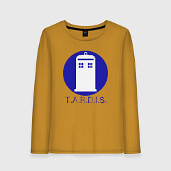 Лонгслив хлопковый женский Blue tardis, цвет: горчичный