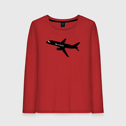 Лонгслив хлопковый женский Superjet-100 черный, цвет: красный