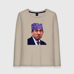 Лонгслив хлопковый женский Prison mike Michael Scott офис, цвет: миндальный