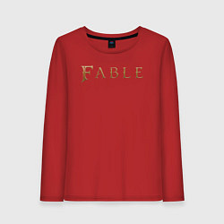 Лонгслив хлопковый женский Fable logo, цвет: красный