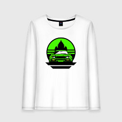 Лонгслив хлопковый женский Nissan skyline retro style, цвет: белый