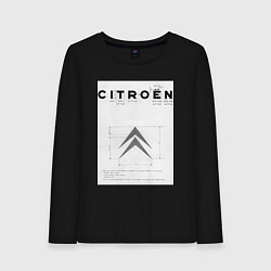 Лонгслив хлопковый женский Citroen логотип, цвет: черный