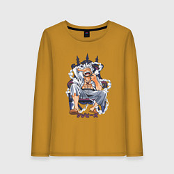 Лонгслив хлопковый женский One piece дым smoke, цвет: горчичный