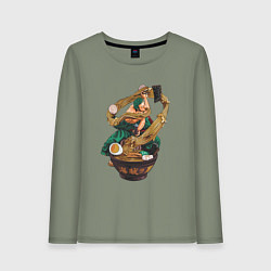 Лонгслив хлопковый женский One piece Зоро Zoro удон, цвет: авокадо
