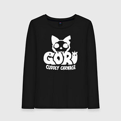 Лонгслив хлопковый женский Goro cuddly carnage logo, цвет: черный