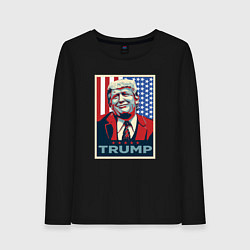 Лонгслив хлопковый женский Трамп Дональд, цвет: черный