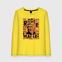Лонгслив хлопковый женский Rodger Waters Pink Floyd рок, цвет: желтый