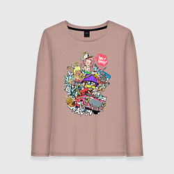 Лонгслив хлопковый женский Делай всё по-своему, цвет: пыльно-розовый