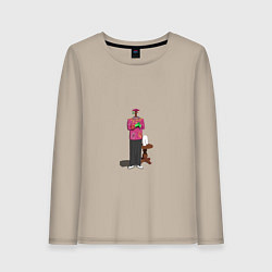 Лонгслив хлопковый женский Межпространственный колдун Маджента, цвет: миндальный