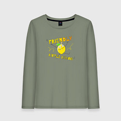 Лонгслив хлопковый женский Friendly little lemon, цвет: авокадо