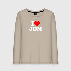 Лонгслив хлопковый женский I love JDM, цвет: миндальный