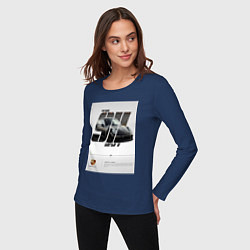 Лонгслив хлопковый женский Porsche 911 стильный автомобиль, цвет: тёмно-синий — фото 2