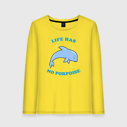 Лонгслив хлопковый женский Life has no porpoise, цвет: желтый