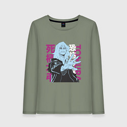 Лонгслив хлопковый женский Моя геройская академия Шигараки Томура, цвет: авокадо