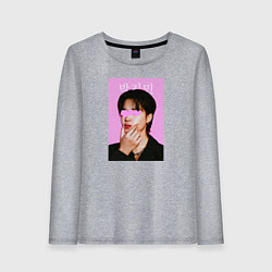 Лонгслив хлопковый женский Чимин BTS, цвет: меланж