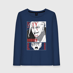 Лонгслив хлопковый женский Токийские мстители Кен Рюгуджи Такемичи Ханагаки, цвет: тёмно-синий