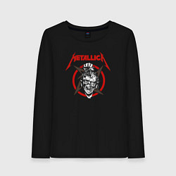 Лонгслив хлопковый женский Metallica rock, цвет: черный