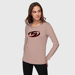 Лонгслив хлопковый женский Logo Ateez, цвет: пыльно-розовый — фото 2