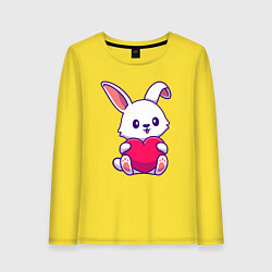 Лонгслив хлопковый женский Heart rabbit, цвет: желтый