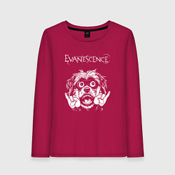 Лонгслив хлопковый женский Evanescence rock dog, цвет: маджента